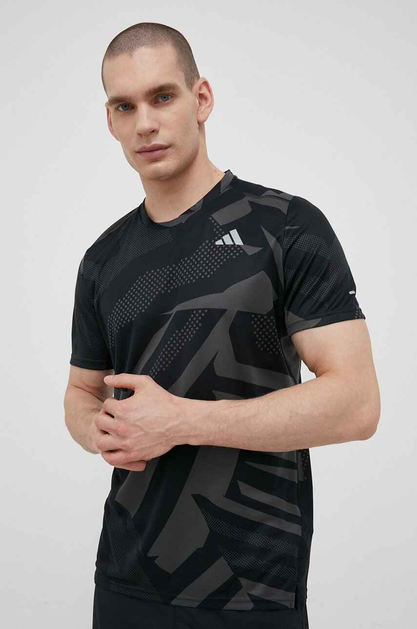 Adidas Performance Tricou De Alergare Own The Run Seasonal Culoarea Negru, Modelator