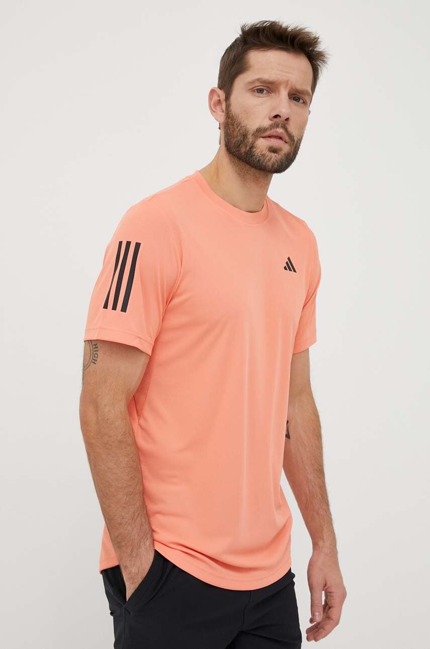 Tréninkové tričko adidas Performance Club 3-Stripes oranžová barva, s potiskem - oranžová -  10