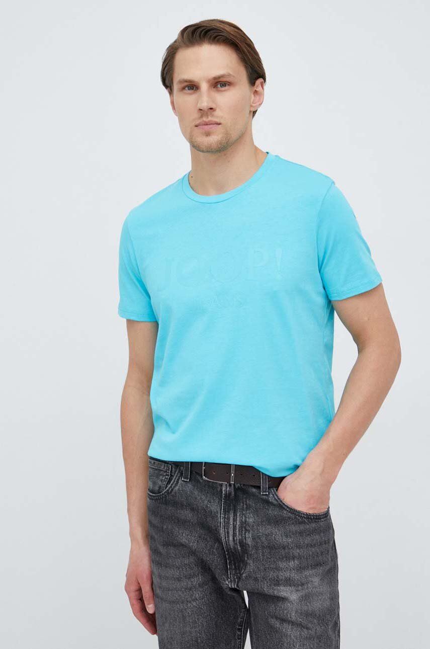E-shop Bavlněné tričko Joop! tyrkysová barva, s potiskem