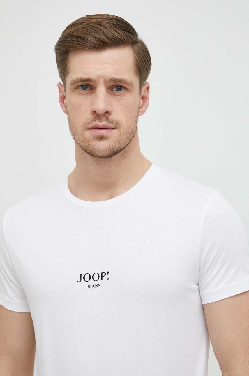 

Памучна тениска Joop! в бяло с изчистен дизайн, Бял
