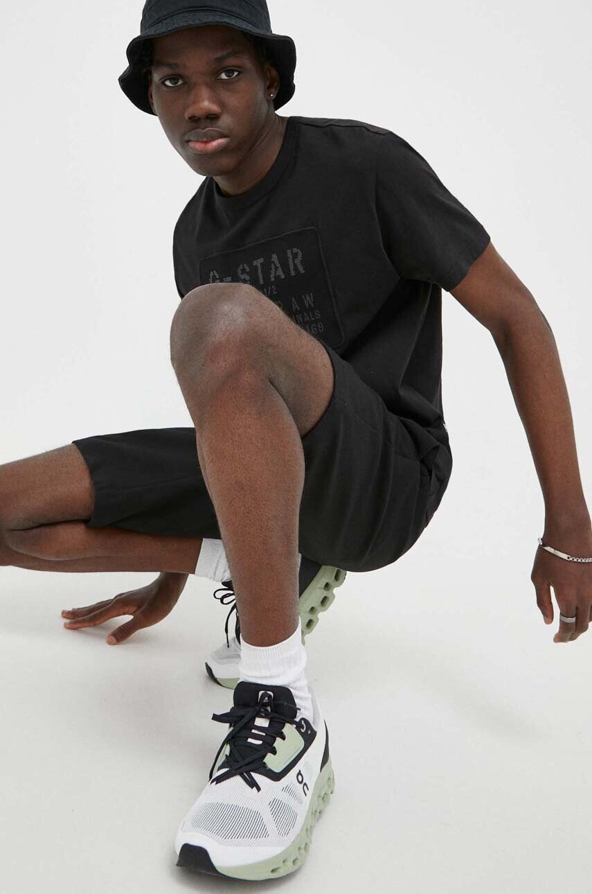 

Хлопковая футболка G-Star Raw цвет чёрный с аппликацией