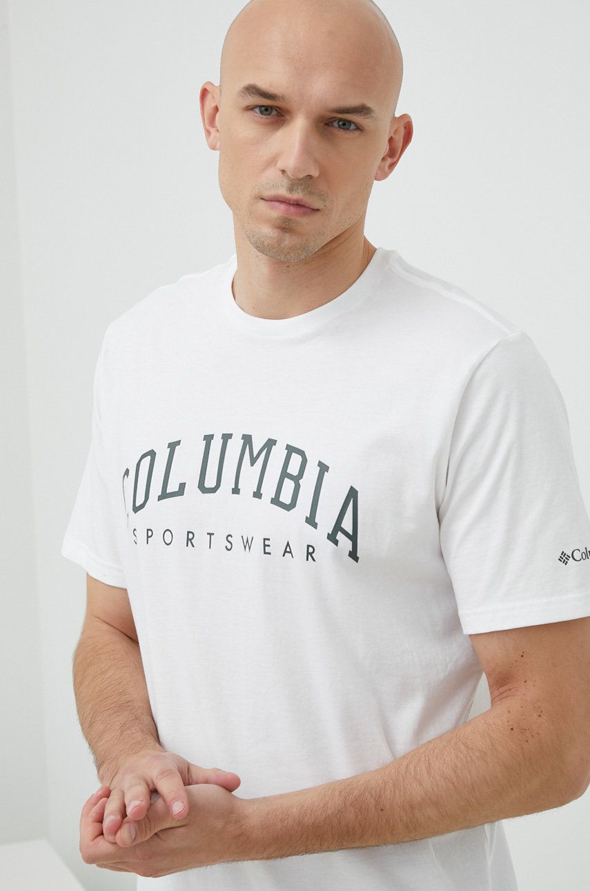 E-shop Bavlněné tričko Columbia Rockaway River bílá barva, 2022181