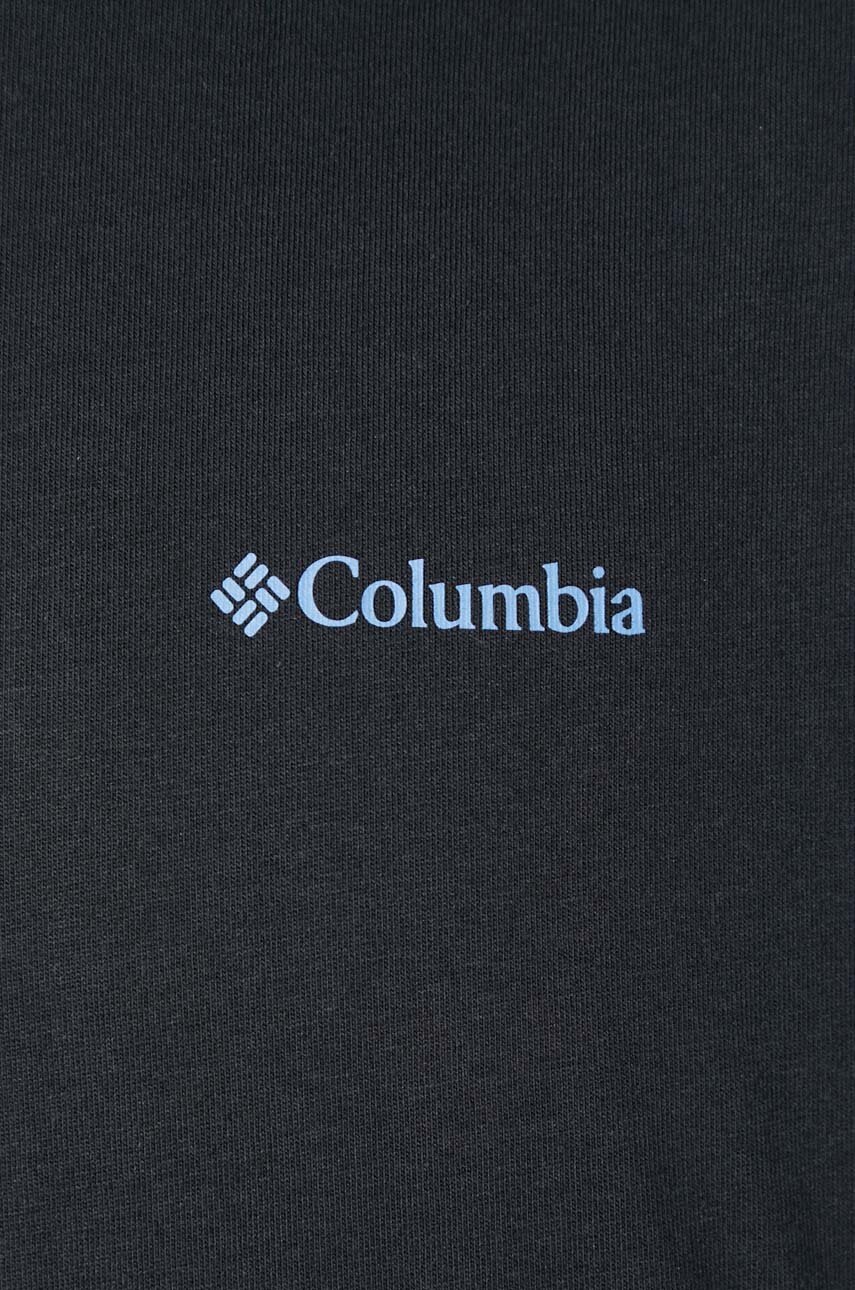 Бавовняна футболка Columbia колір чорний візерунок 