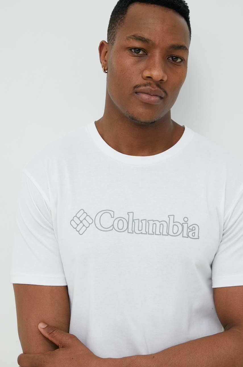 Sportovní tričko Columbia Pacific Crossing II bílá barva, s potiskem, 2036472