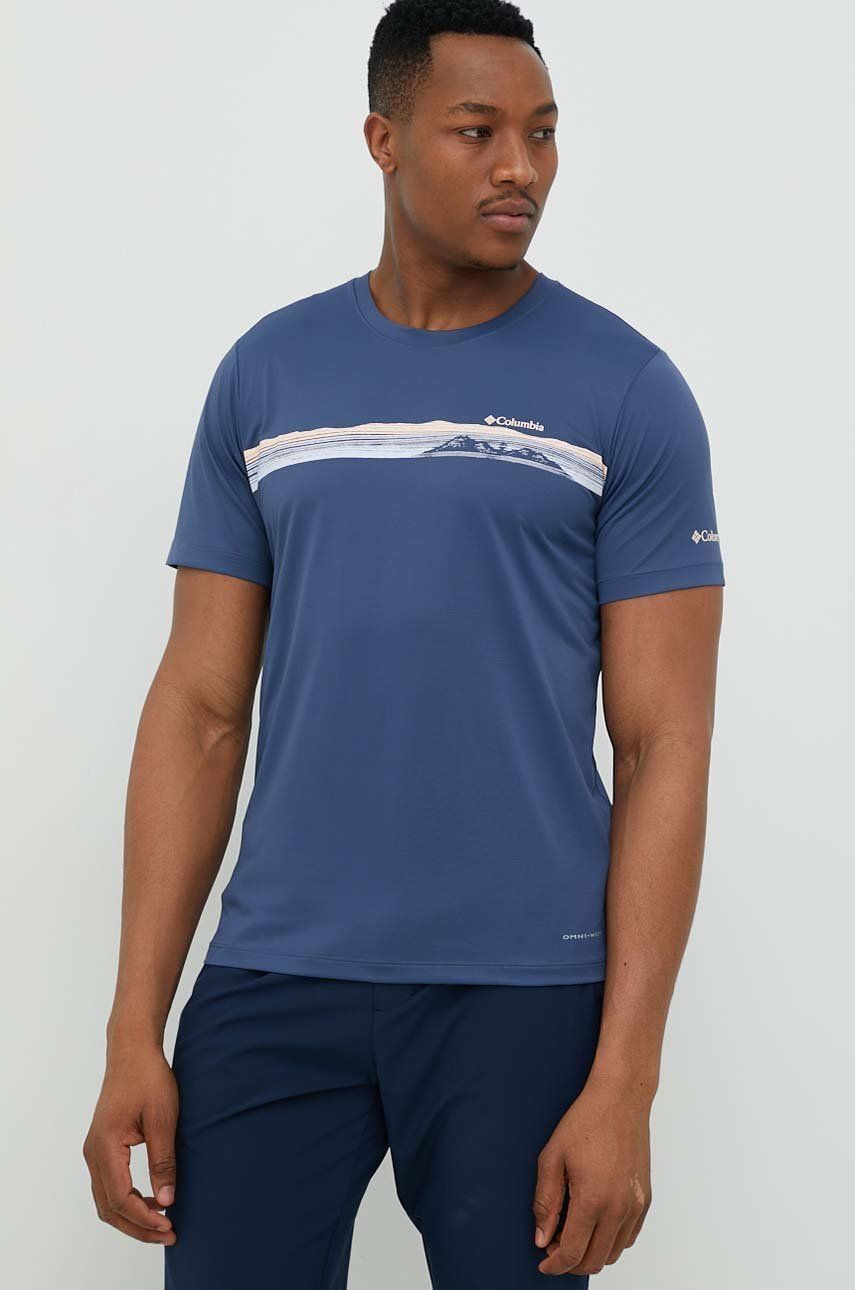 Sportovní tričko Columbia Columbia Hike s potiskem - modrá - 100 % Polyester