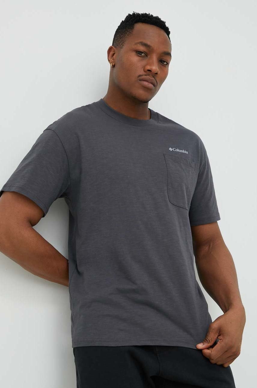 Columbia tricou din bumbac culoarea gri, uni 2037491-278