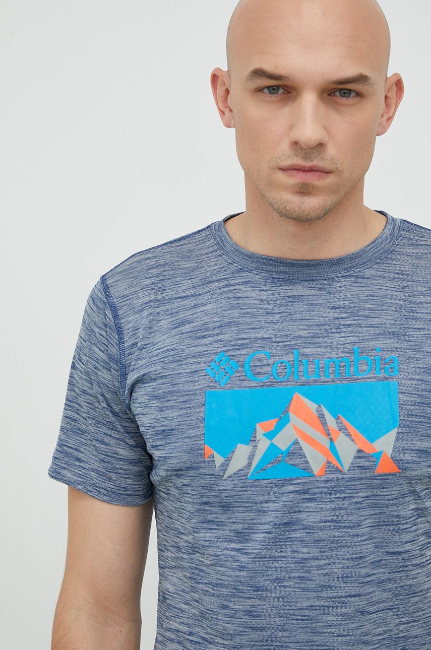 Sportovní tričko Columbia Zero Rules s potiskem - modrá -  100 % Polyester