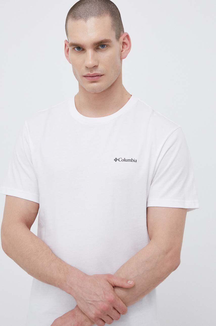 Columbia tricou bărbați, culoarea alb, cu imprimeu 1680053.SS23-112