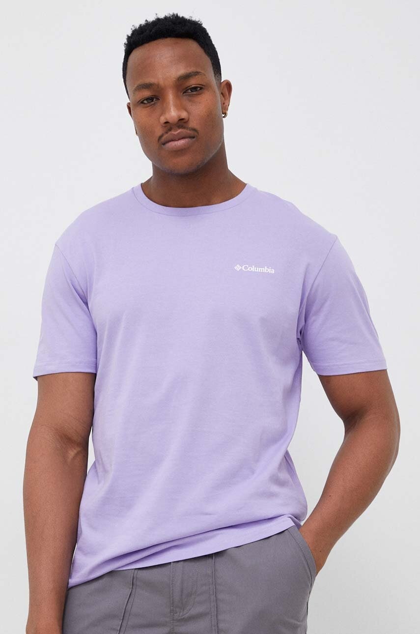 Columbia tricou din bumbac culoarea violet, cu imprimeu 1834041.SS23-849
