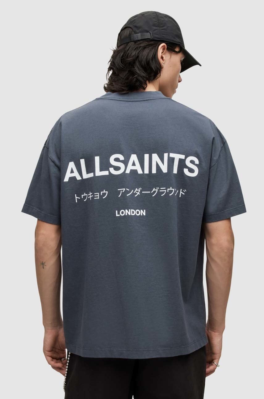

Хлопковая футболка AllSaints с принтом