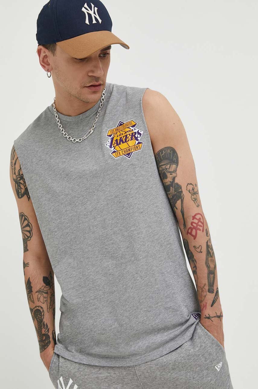

Памучна тениска New Era в сиво, Сив