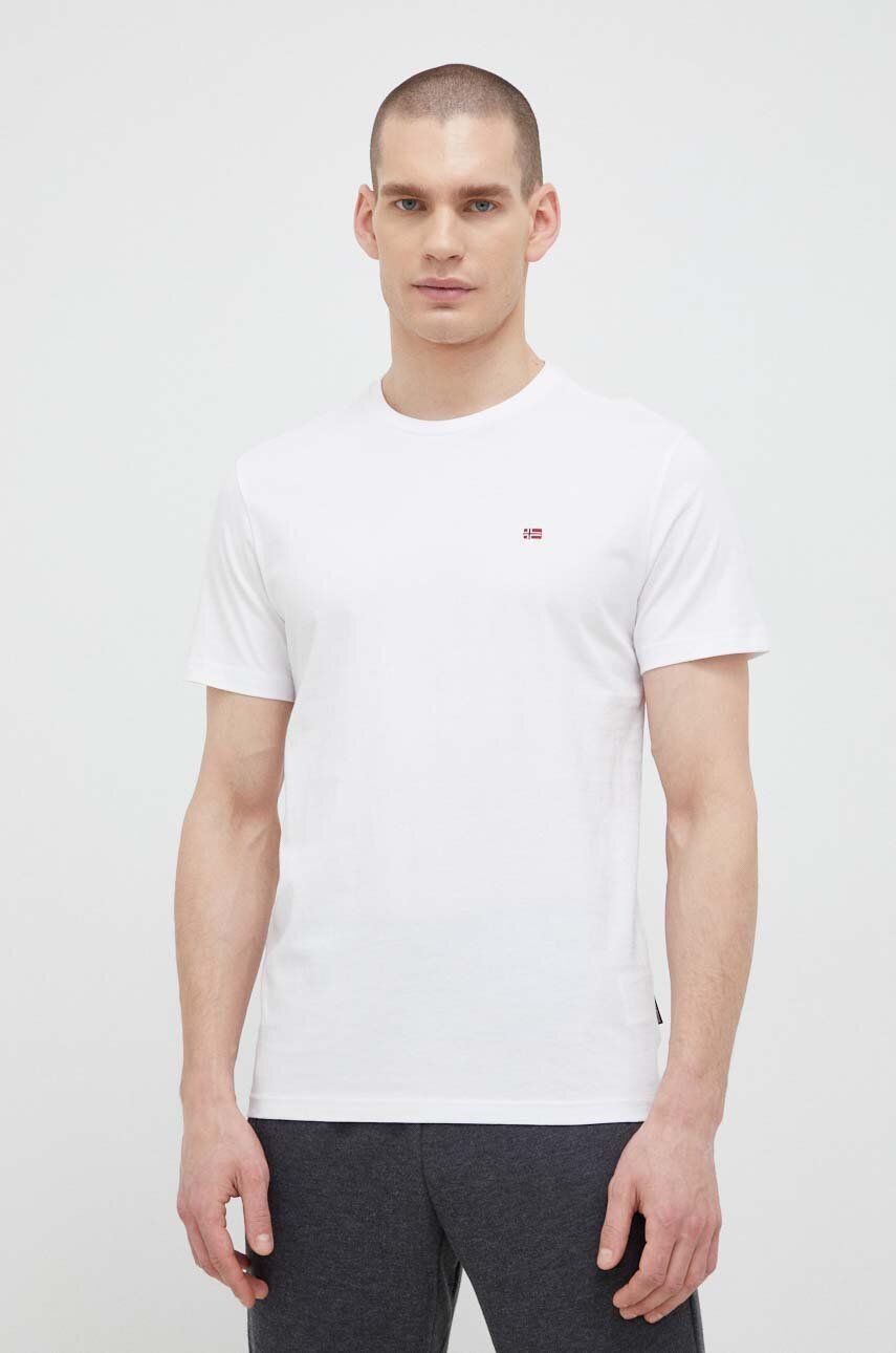 Bavlněné tričko Napapijri bílá barva - bílá -  Hlavní materiál: 100 % Bavlna Stahovák: 95 