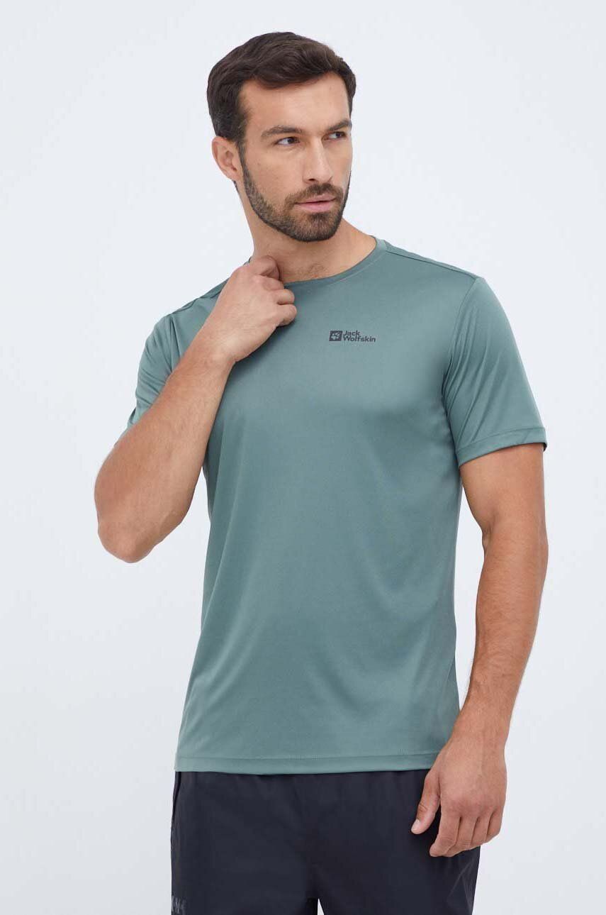 Sportovní triko Jack Wolfskin Tech zelená barva - zelená - 100 % Polyester