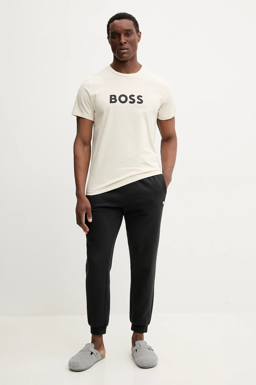 Пляжная футболка BOSS цвет белый узорный Пляжная футболка BOSS цвет белый узорный