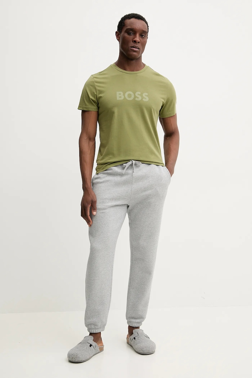 Пляжная футболка BOSS цвет зелёный узорный Пляжная футболка BOSS цвет зелёный узорный