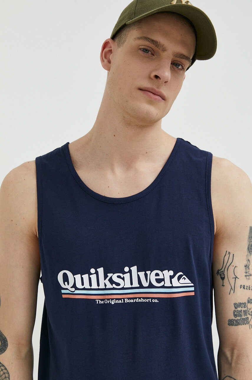 

Бавовняна футболка Quiksilver колір синій