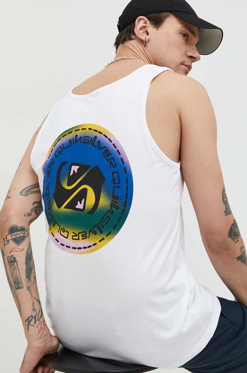 

Хлопковая футболка Quiksilver цвет белый