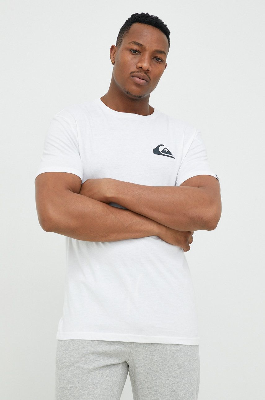 Bavlněné tričko Quiksilver bílá barva - bílá -  100 % Bavlna