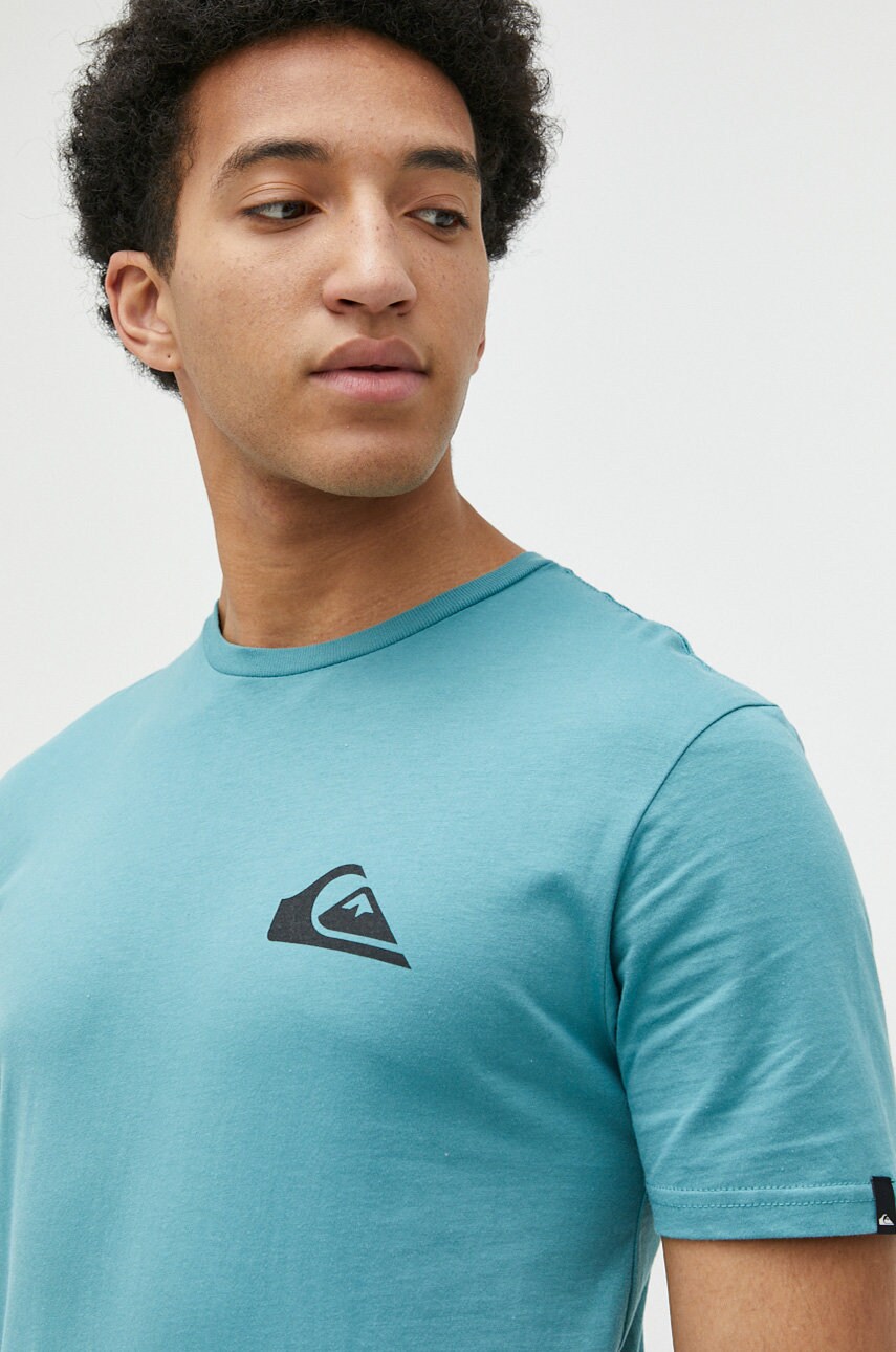 

Бавовняна футболка Quiksilver колір бірюзовий однотонний