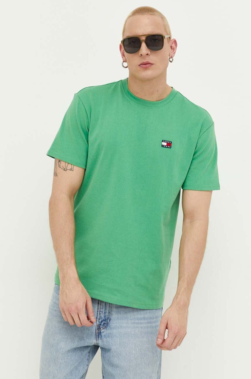 

Хлопковая футболка Tommy Jeans цвет белый с аппликацией