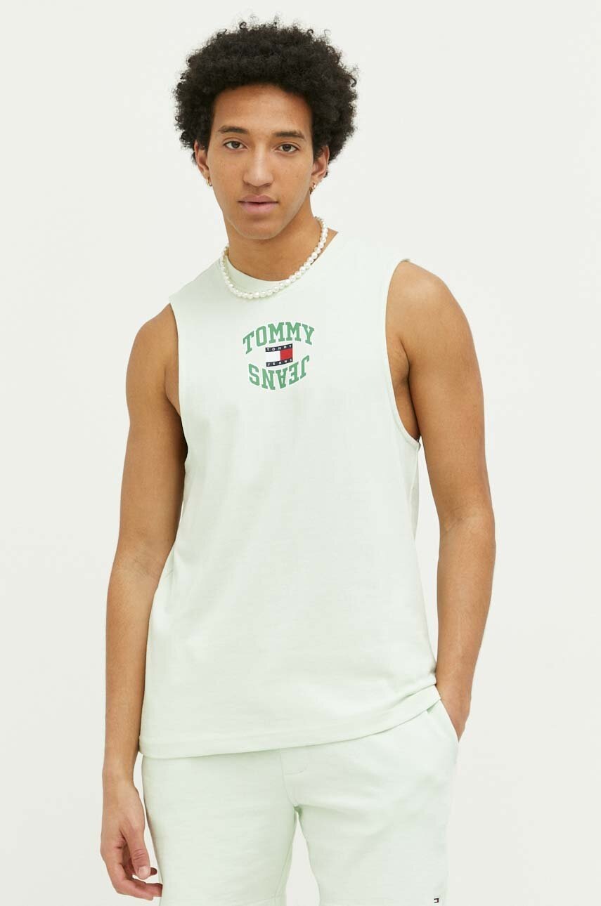 

Хлопковая футболка Tommy Jeans цвет зелёный