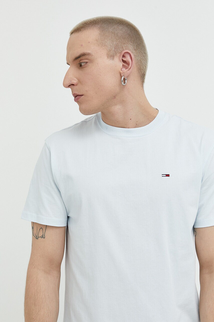 

Хлопковая футболка Tommy Jeans однотонный