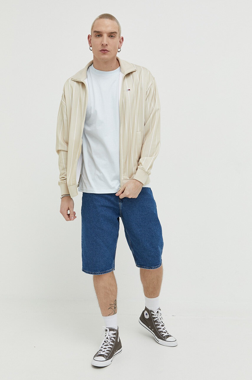 

Хлопковая футболка Tommy Jeans однотонный