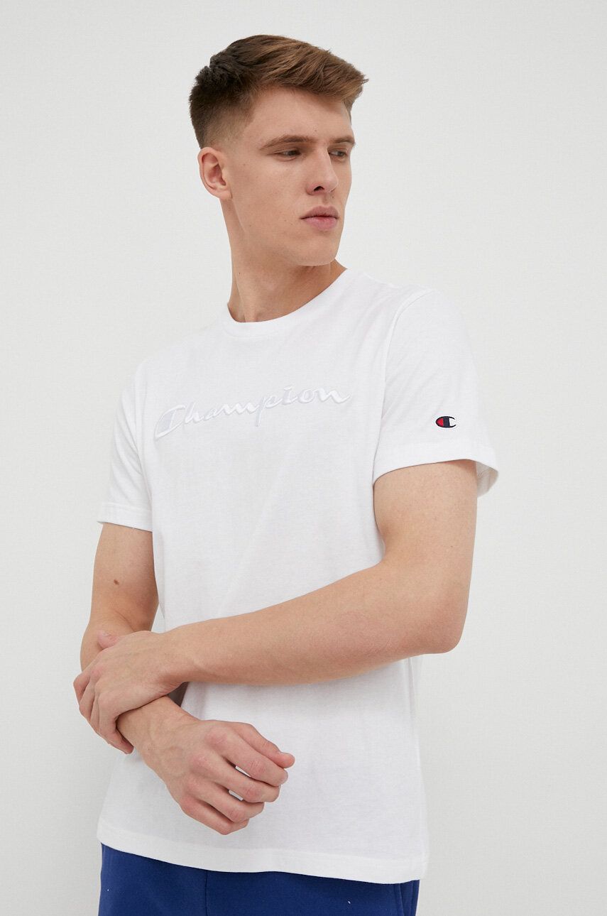 E-shop Bavlněné tričko Champion bílá barva