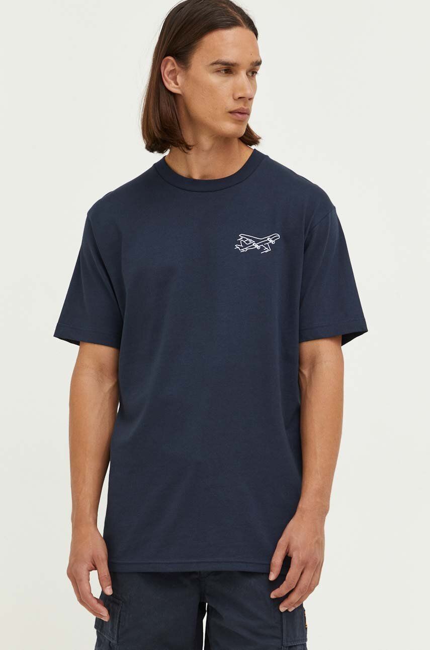 DC tricou din bumbac culoarea albastru marin, cu imprimeu