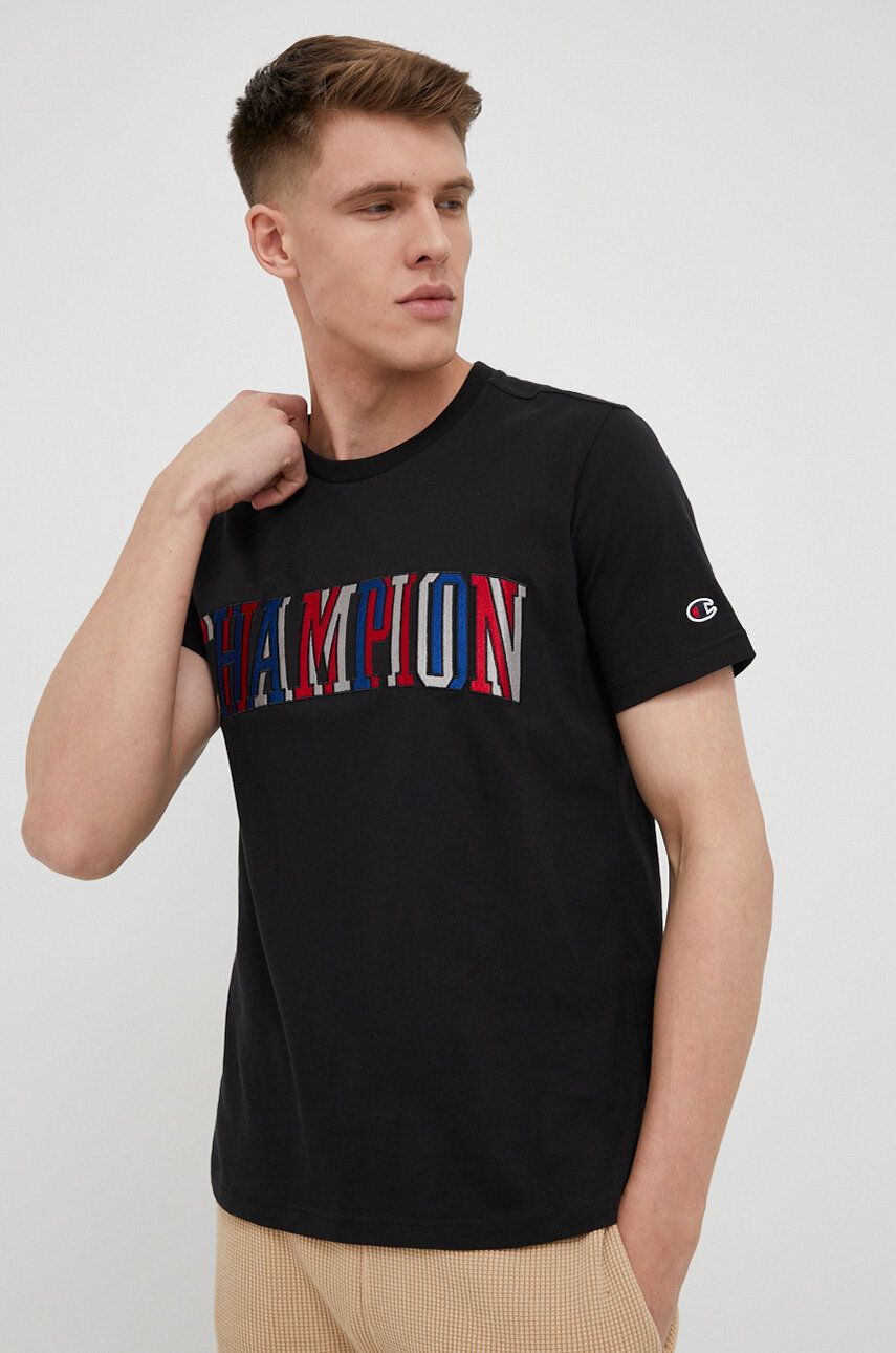 E-shop Bavlněné tričko Champion černá barva