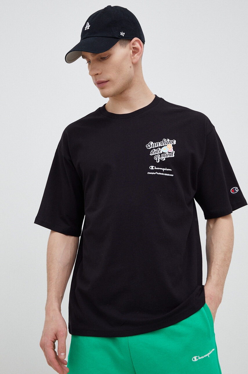 Champion tricou din bumbac culoarea negru, modelator