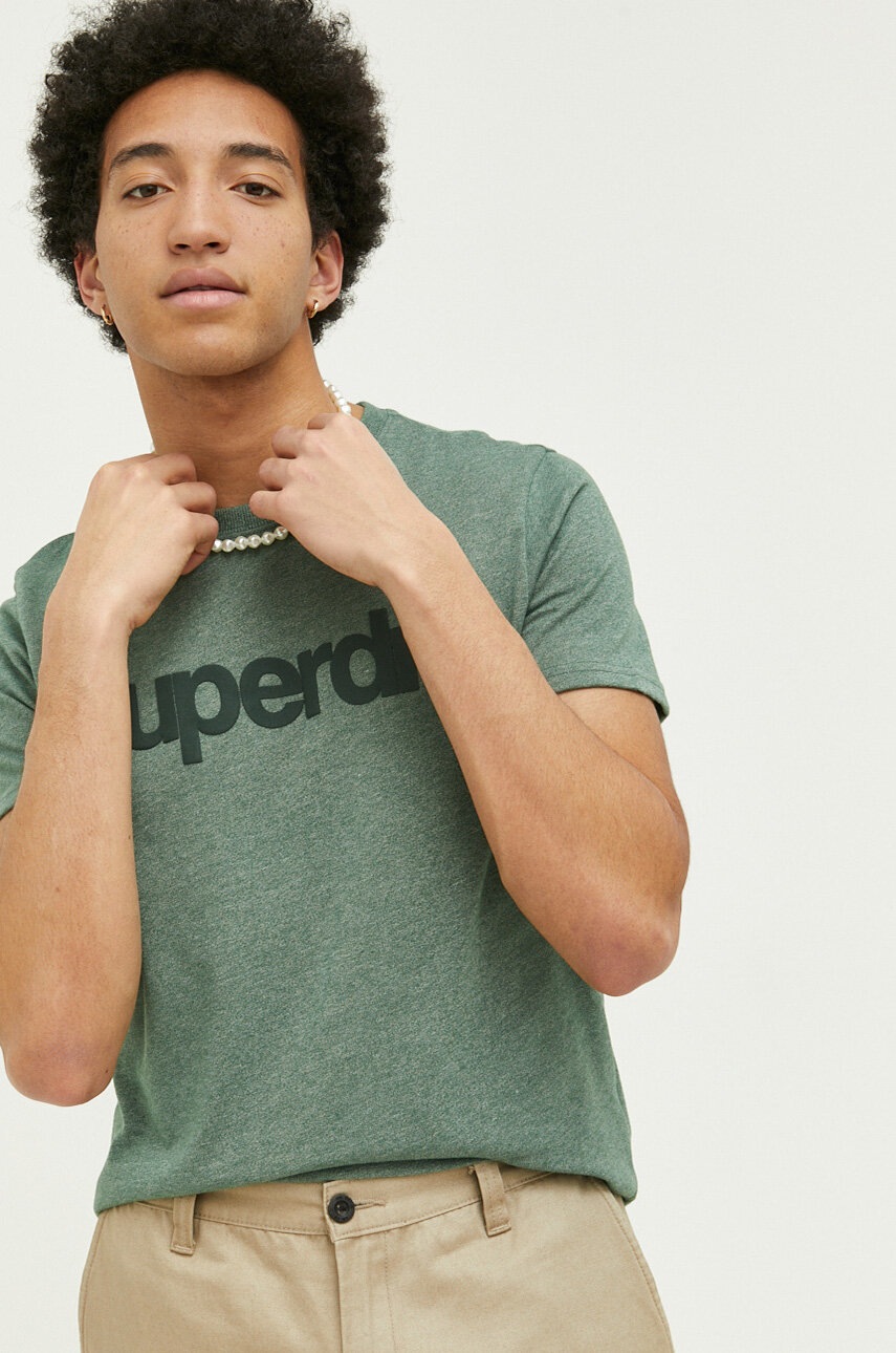 

Тениска Superdry в зелено с принт, Зелен