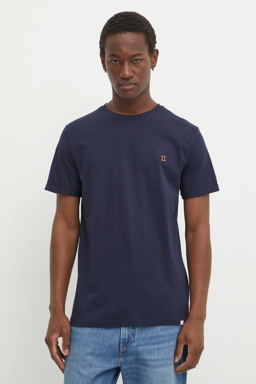 Les Deux tricou din bumbac culoarea albastru marin, melanj Les Deux tricou din bumbac culoarea albastru marin, melanj