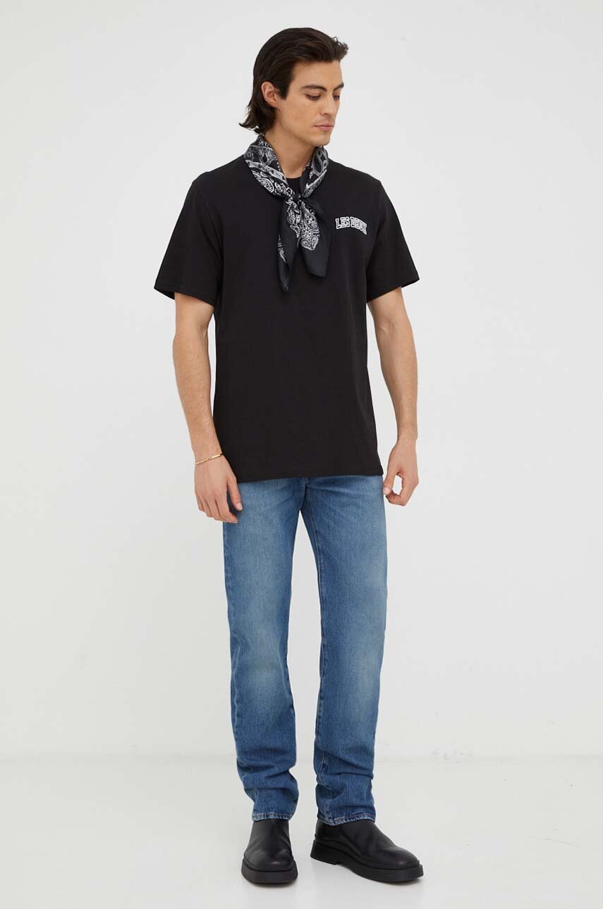 Βαμβακερό μπλουζάκι Les Deux χρώμα: μαύρο LDM101113 φωτογραφία