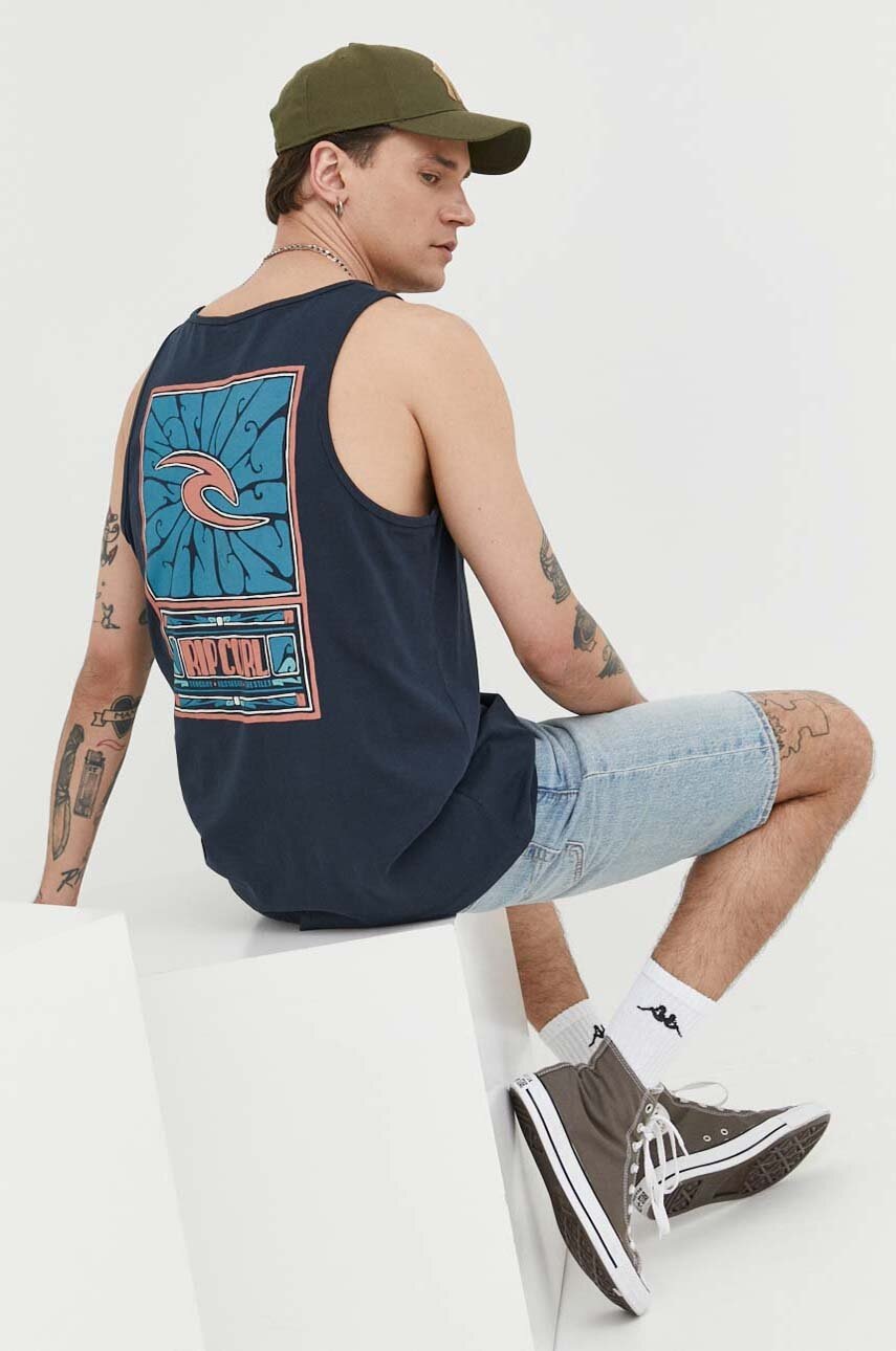 

Бавовняна футболка Rip Curl колір синій