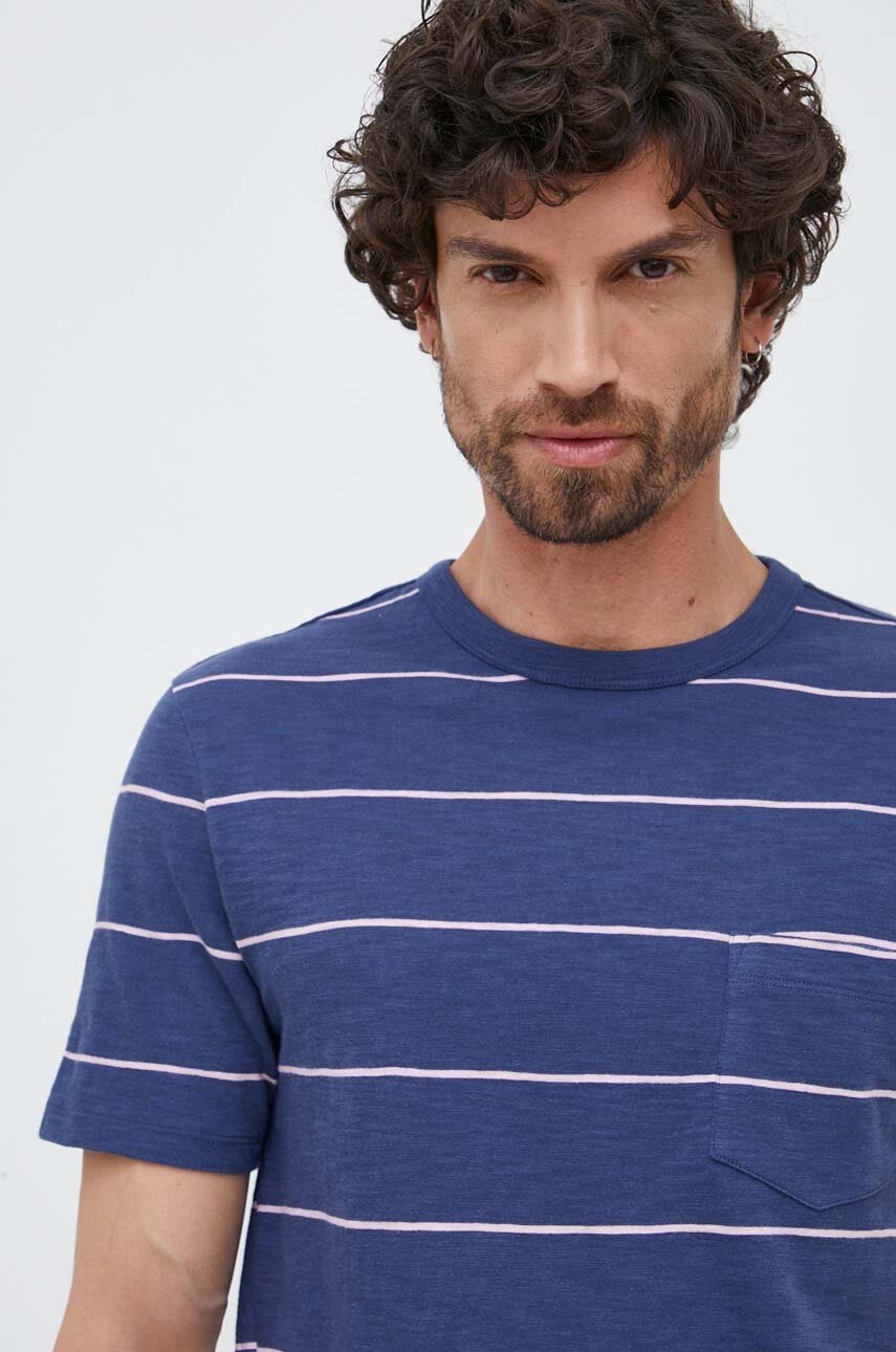 

Памучна тениска GAP в тъмносиньо с десен, Тъмносин