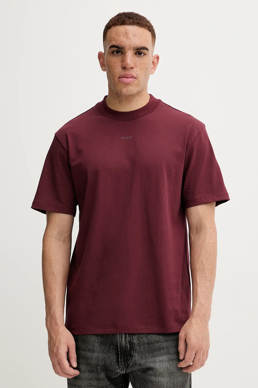 HUGO tricou din bumbac culoarea negru, uni, 50488330