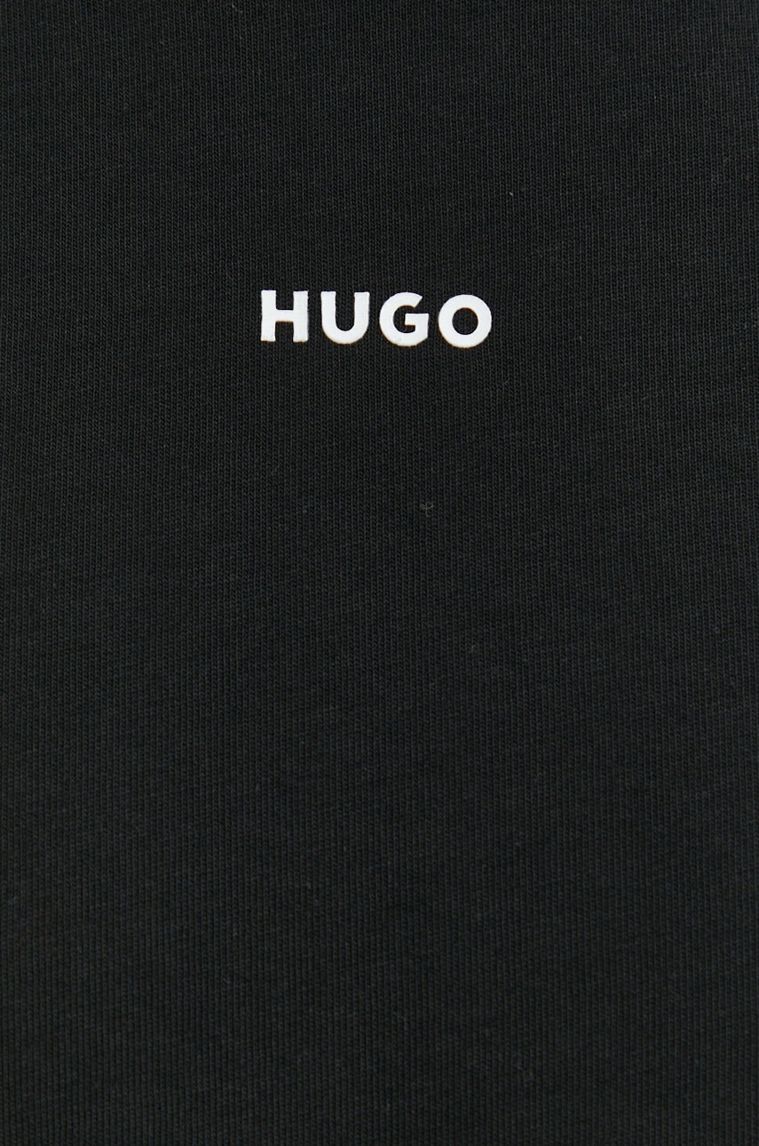 Бавовняна футболка HUGO колір чорний однотонний 