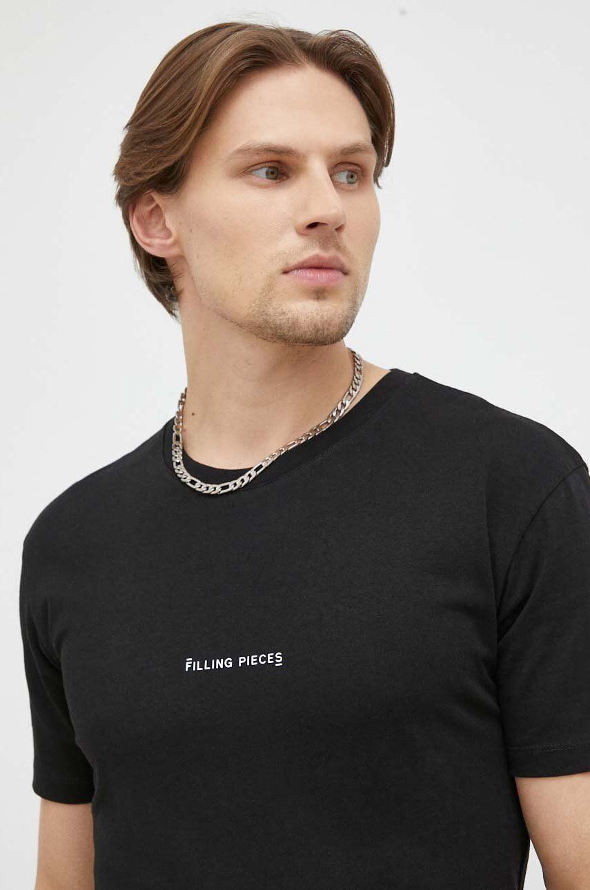E-shop Bavlněné tričko Filling Pieces Core Slim Fit černá barva, s potiskem, 6813681861