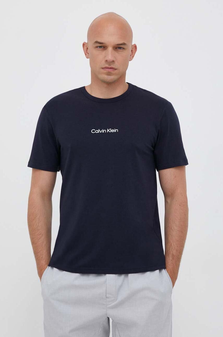 

Домашна тениска Calvin Klein Underwear в синьо с принт, Тъмносин