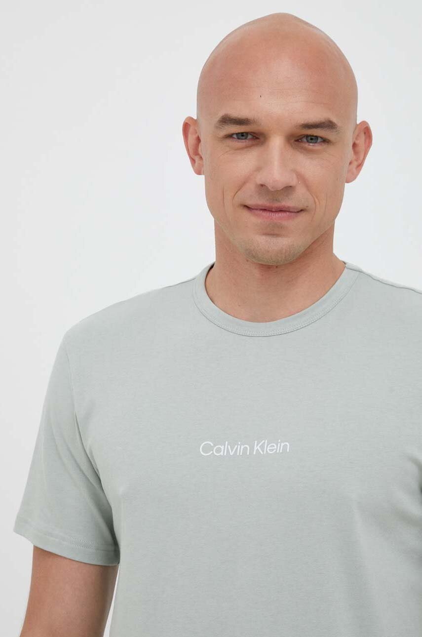 

Домашна тениска Calvin Klein Underwear в зелено с принт, Зелен