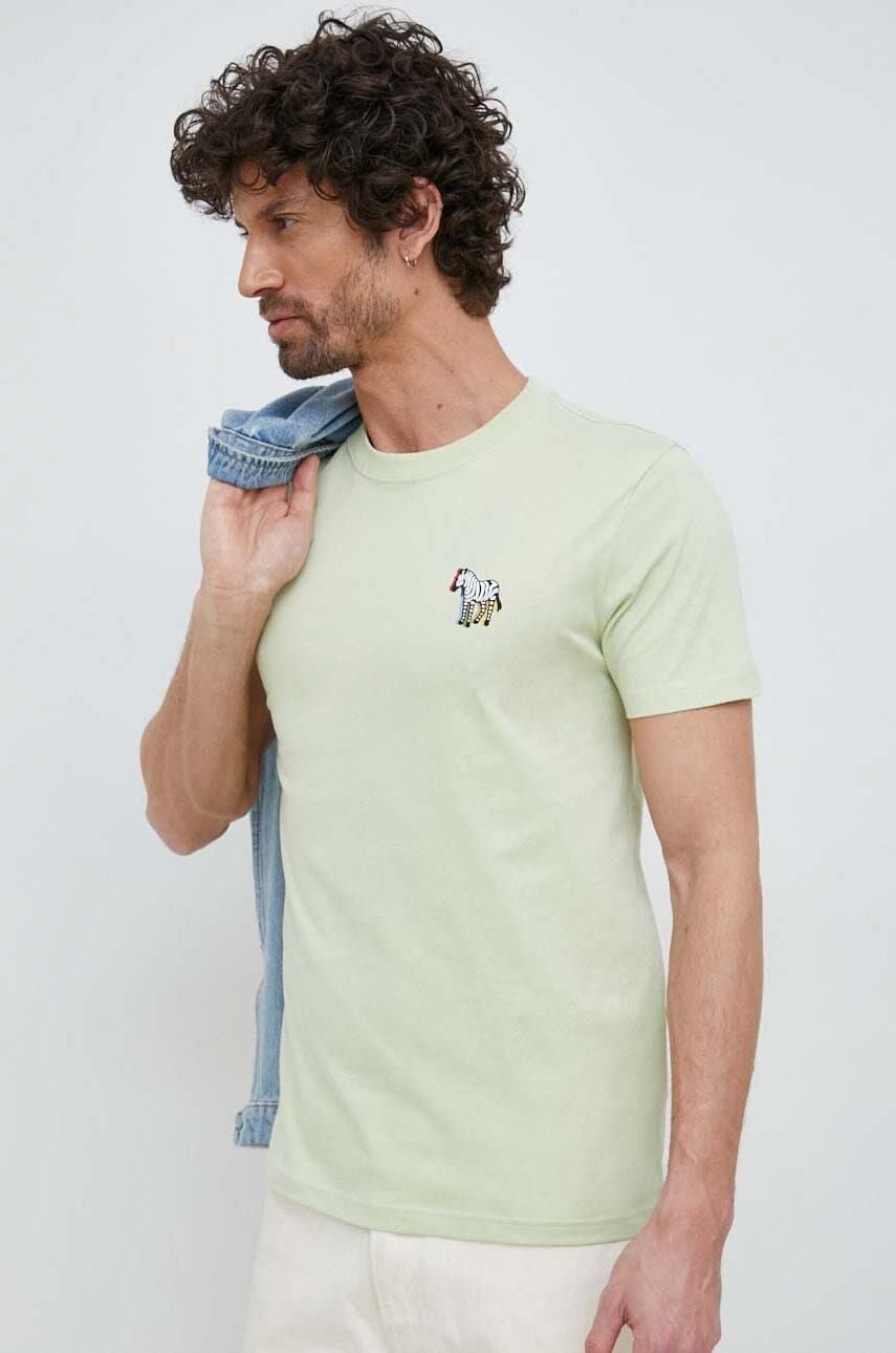 Ps paul smith tricou din bumbac culoarea verde, cu imprimeu
