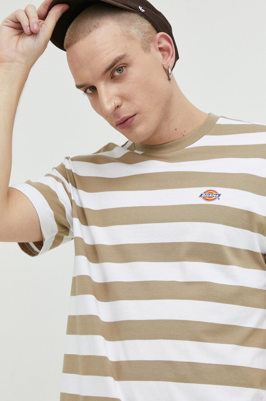 

Бавовняна футболка Dickies колір бежевий візерунок