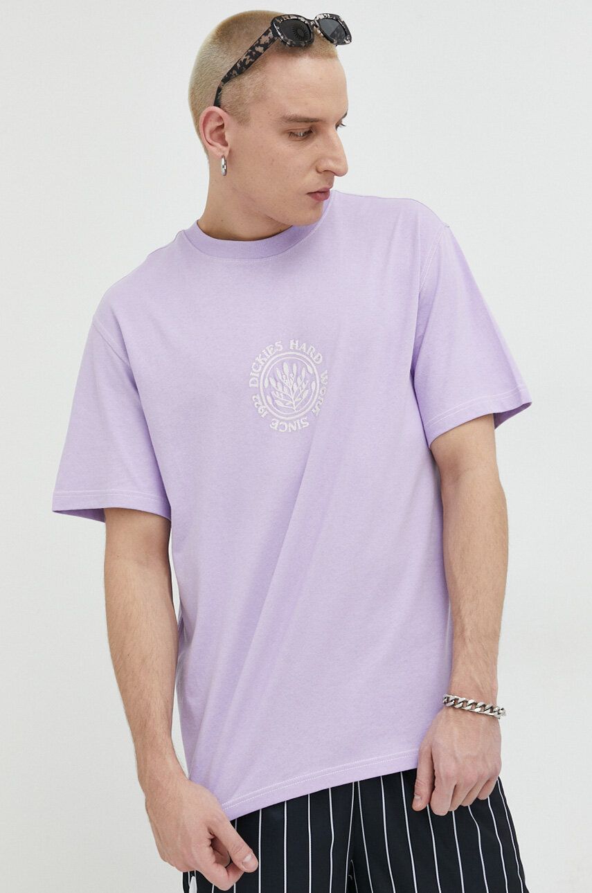 Dickies tricou din bumbac culoarea violet, cu imprimeu