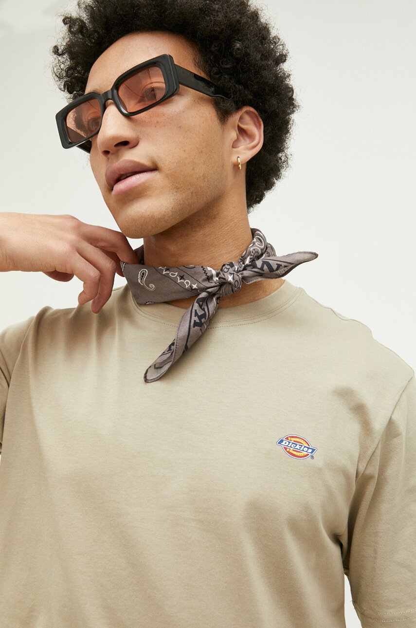 

Памучна тениска Dickies в зелено с принт, Зелен