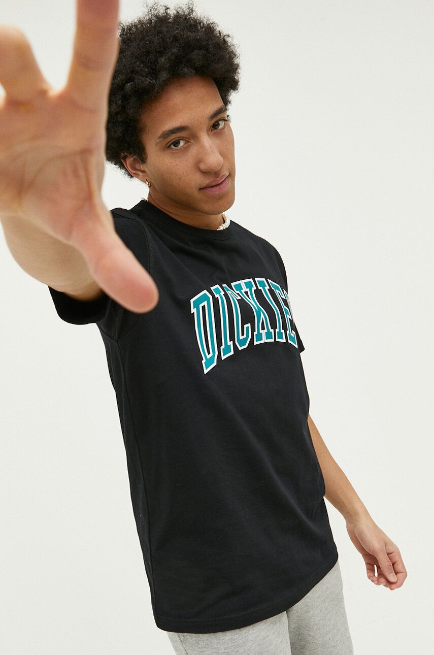 E-shop Bavlněné tričko Dickies černá barva, s potiskem