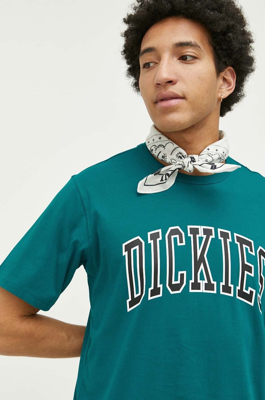 Dickies Tricou Din Bumbac Culoarea Verde, Cu Imprimeu