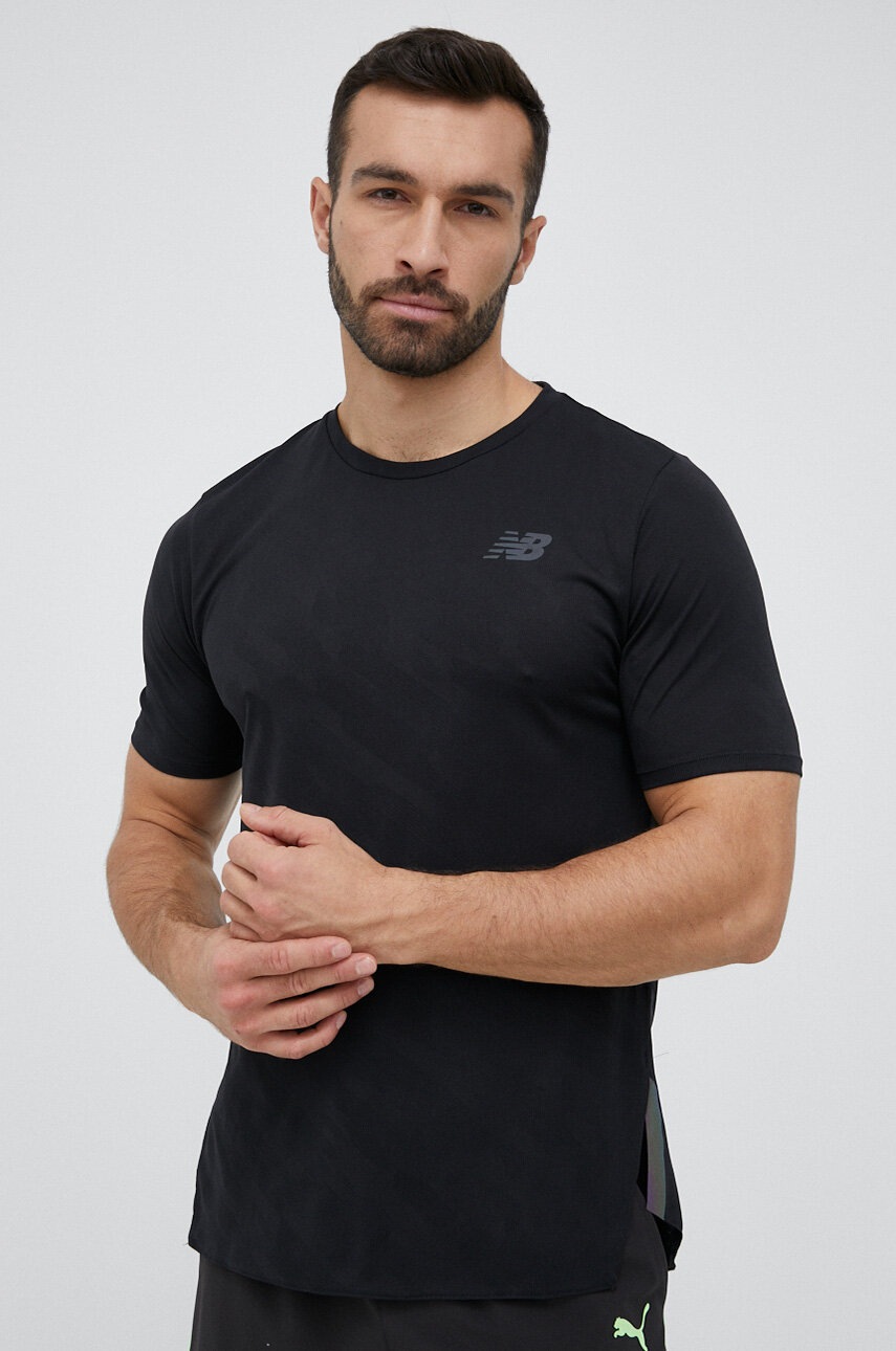 New Balance Tricou De Alergare Q Speed Culoarea Negru, Neted