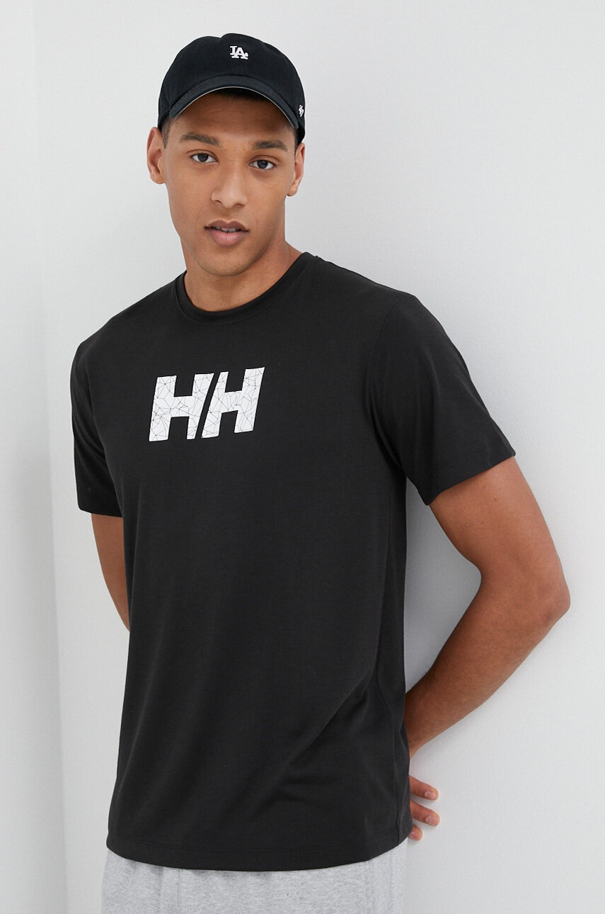 

Футболка Helly Hansen чоловічий колір чорний візерунок
