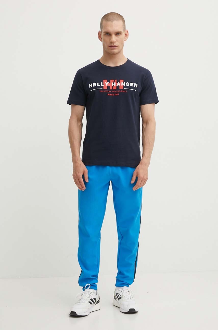 Βαμβακερό μπλουζάκι Helly Hansen χρώμα ναυτικό μπλε 53936 φωτογραφία